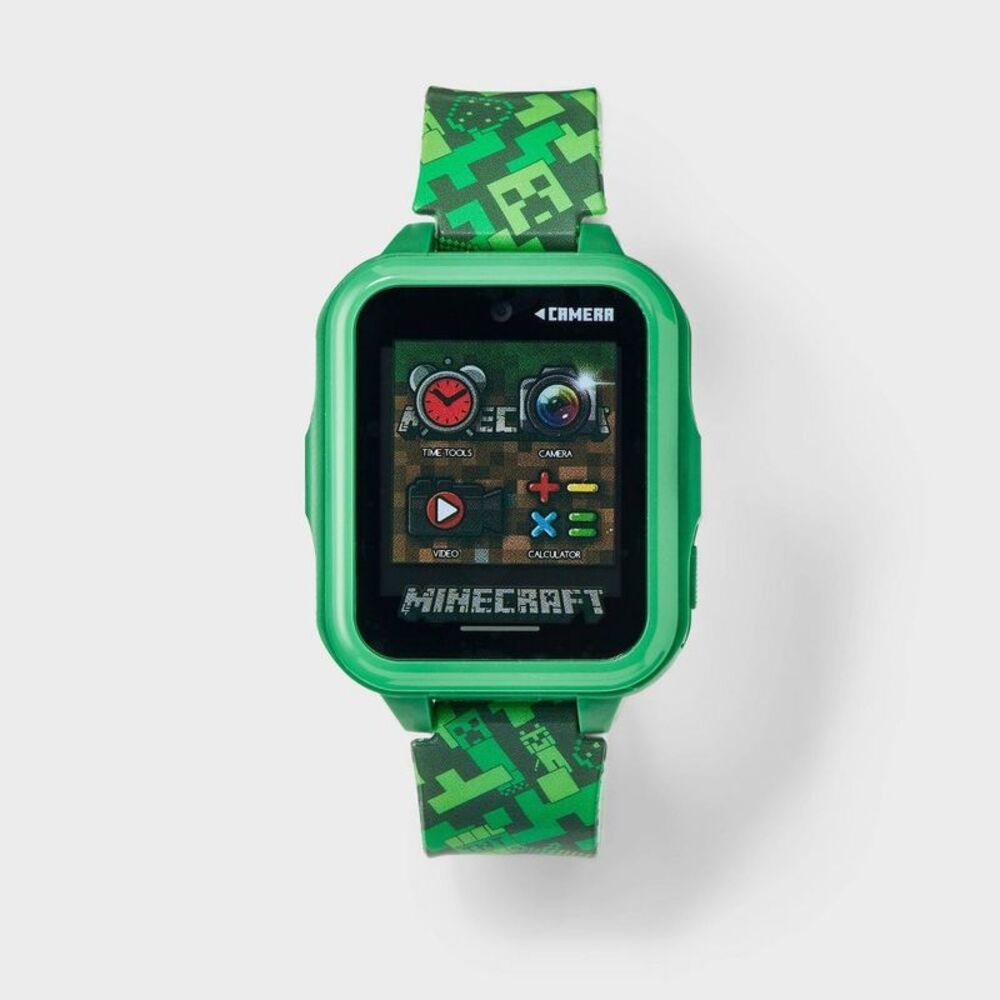 Open Box - Minecraft - Boys' Minecraft Light Up Interactive Watch - Green Green